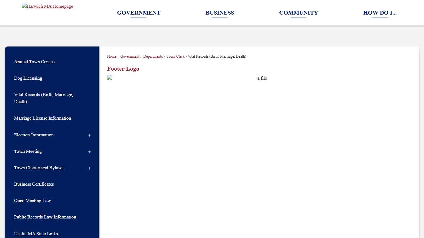 Vital Records (Birth, Marriage, and Death) Harwich, MA - Official Website